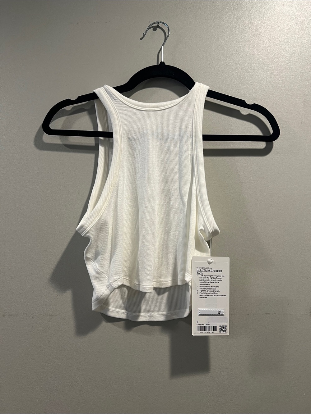 lululemon athletica White Ribbed Racerback Crop Tank